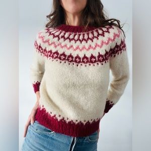 Winter Rose Fair Isle Crewneck sweater.